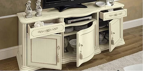 Έπιπλο τηλεόρασης κλασικό εκρού TORRIANI (TOR2)