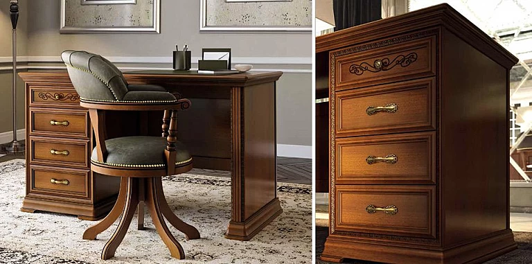 Κλασικό γραφείο TORRIANI NOCE 140 καρυδιά (TO14) ΓΡΑΦΕΙΑ ΚΛΑΣΙΚΑ