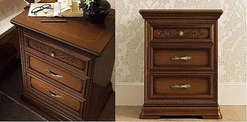 Κομοδίνο σε φινίρισμα καρυδιάς με τρία συρτάρια TORRIANI (TORK)