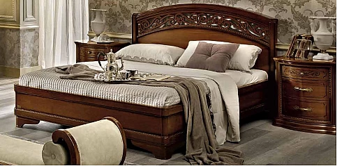Κρεβάτι υπέρδιπλο BOTTICELLI σε φινίρισμα καρυδιάς (TORB2)