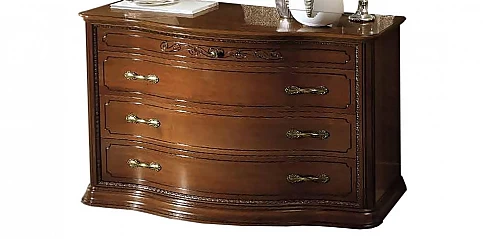 Συρταριέρα δωματίου κουρμπέ σε καρυδιά (TORRIANI NOCE2)