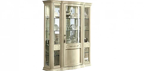 Βιτρίνα με τρεις πόρτες γυάλινης όψης εκρού TORRIANI (ΤΟRI3)