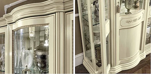 Βιτρίνα με τρεις πόρτες γυάλινης όψης εκρού TORRIANI (ΤΟRI3)