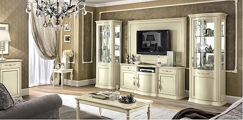 Μονή βιτρίνα κλασική σε εκρού πατίνα TORRIANI AVORIO (TORA)