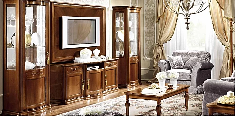 Κλασική βιτρίνα μονή TORRIANI σε φινίρισμα καρυδιάς (TORI)