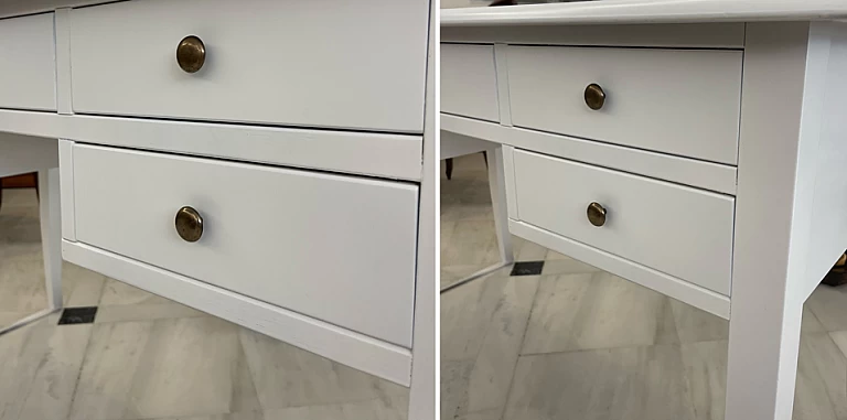 Γραφείο λευκή λάκα με πέντε συρτάρια (113A) ΓΡΑΦΕΙΑ ΚΛΑΣΙΚΑ