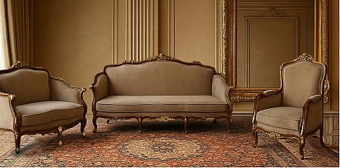 Κλασικό Σαλόνι Louis XVI & Louis XV | Σετ Τριών Τεμαχίων (1026)