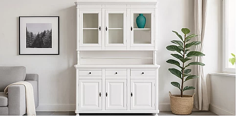 Βιτρίνα Μπουφές Country σε Λευκή Ματ Λάκα (1188)