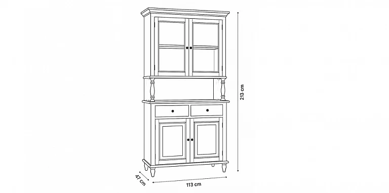 Ξύλινος μπουφές κρυσταριέρα με γυάλινες πόρτες"