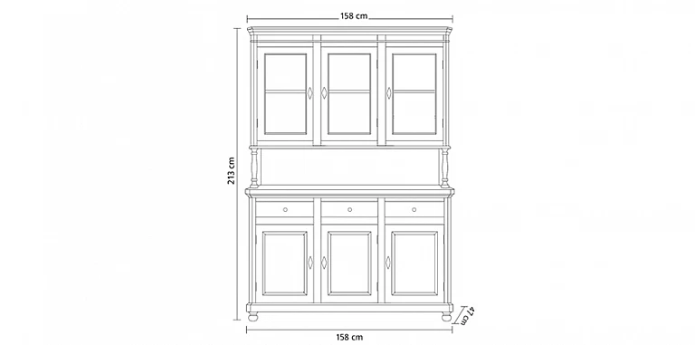 Έπιπλο βιτρίνα country με αποθηκευτικό χώρο