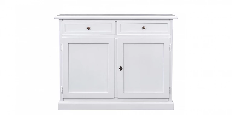 Μπουφές λευκός κλασικός ματ λάκα με 2 συρτάρια και 2 ντουλάπια