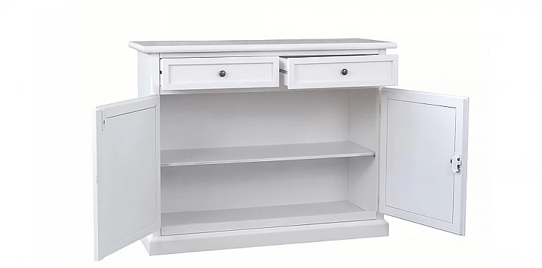 Μπουφές λευκός κλασικός ματ λάκα με 2 συρτάρια και 2 ντουλάπια