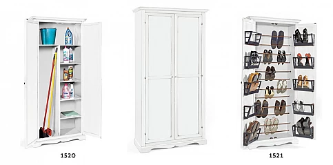 Παπουτσοθήκη ντουλάπα σε λευκή λάκα (1521)