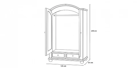 Ντουλάπα ξύλινη δίφυλλη (245Ι)