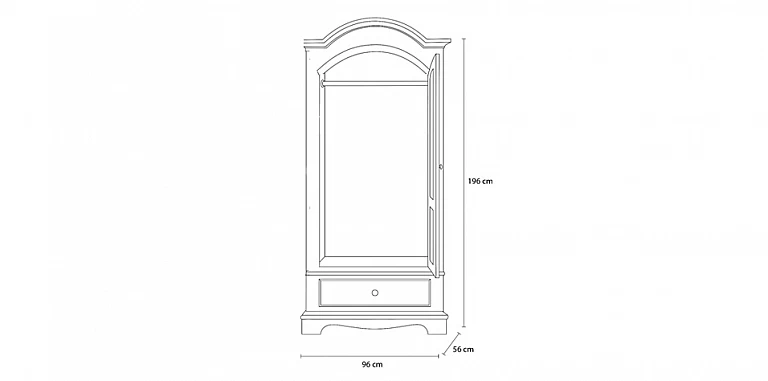 Ντουλάπα μονή ρομαντική με λουλούδια (0584) ΝΤΟΥΛΑΠΕΣ