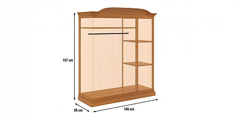 Ντουλάπα Arte Povera Ημιμασίφ 3 Φύλλων (313I)