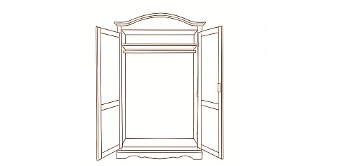 Ντουλάπα ξύλινη σε φινίρισμα καρυδιάς (275I)