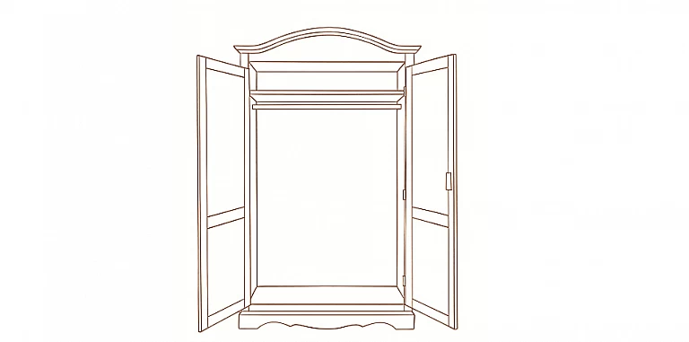 Ντουλάπα ξύλινη σε φινίρισμα καρυδιάς (275I) ΝΤΟΥΛΑΠΕΣ