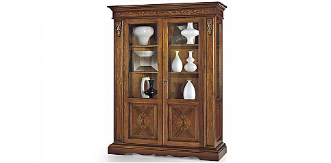 Βιτρίνα δίφυλλη με μαρκετερί (488Ι)