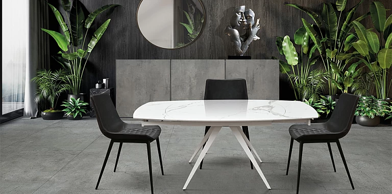 Μοντέρνο τραπέζι τραπεζαρίας επεκτεινόμενο CERA (1919)-ΤΡΑΠΕΖΙΑ ΤΡΑΠΕΖΑΡΙΑΣ