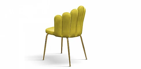 Μοντέρνα καρέκλα με επένδυση βελούδου και χρυσά πόδια (2038) Μοντέρνα καρέκλα με επένδυση βελούδου και χρυσά πόδια (2038)