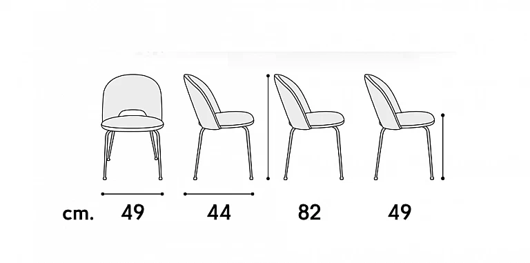 Μοντέρνα καρέκλα με επένδυση βελούδου και μεταλλικά πόδια (2073)-ΜΟΝΤΕΡΝΕΣ ΚΑΡΕΚΛΕΣ 