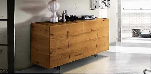 Μοντέρνος 4φυλλος μπουφές ξύλο και γυαλί "CIERA" (1645)