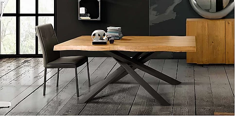 Τραπέζι τραπεζαρίας μέταλλο και ξύλο "MASSI" (1646)