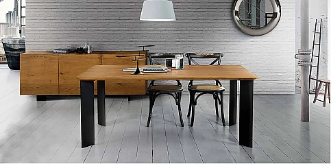 Μοντέρνος 3φυλλος μπουφές ξύλο και μέταλλο "MASSI" (1622)