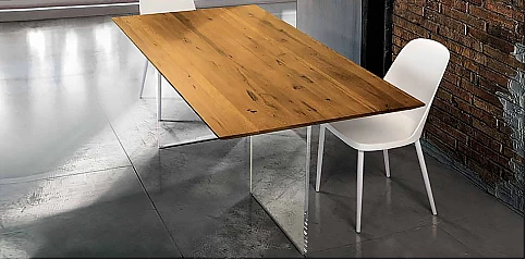 Τραπέζι τραπεζαρίας ξύλο και γυαλί "CIERA" (1665)