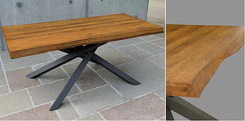 Τραπέζι τραπεζαρίας μέταλλο και ξύλο "MASSI" (1646)