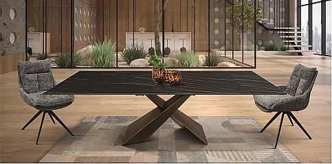 Γυάλινο-κεραμικό τραπέζι επεκτεινόμενο (2061)