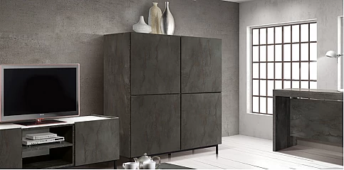 Μοντέρνο ντουλάπι τραπεζαρίας με μεταλλικά πόδια OXIDIZED (1789)