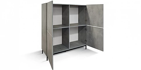 Μοντέρνο ντουλάπι τραπεζαρίας με μεταλλικά πόδια CEMENT GRAY (1795)