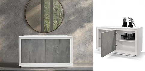 Μοντέρνος δίφυλλος μπουφές WHITE-CEMENT (1843)