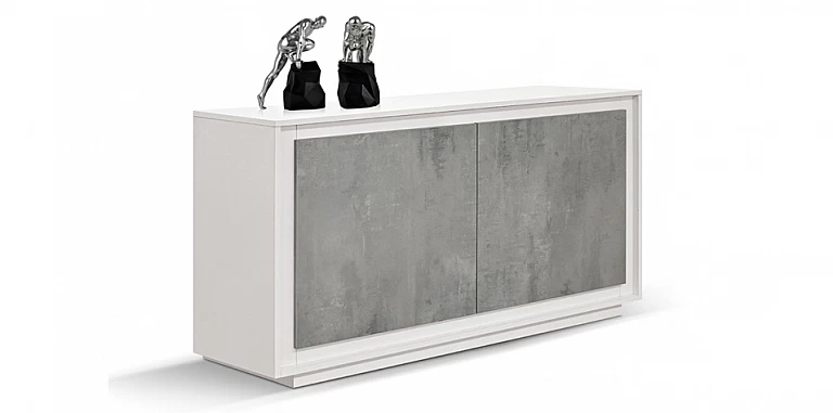 Μοντέρνος δίφυλλος μπουφές WHITE-CEMENT (1843)-ΜΠΟΥΦΕΣ