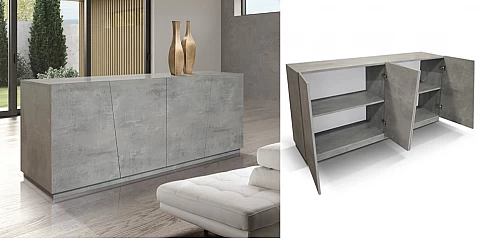 Μοντέρνος μπουφές τετράφυλλος CEMENT GRAY (1831)