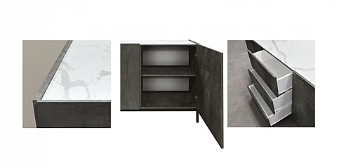 Μοντέρνος μπουφές με μεταλλικά πόδια OXIDIZED (1785)