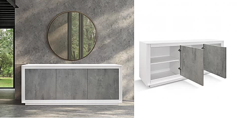 Μοντέρνος τρίφυλλος μπουφές WHITE-CEMENT (1844)