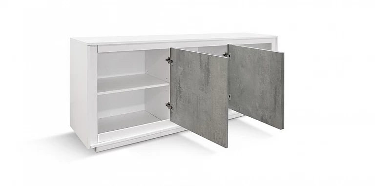 Μοντέρνος τρίφυλλος μπουφές WHITE-CEMENT (1844)-ΜΠΟΥΦΕΣ