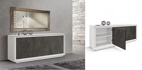 Μοντέρνος τρίφυλλος μπουφές WHITE-GREY (1846)