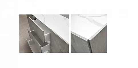 Μοντέρνος μπουφές με 3 συρτάρια CEMENT GRAY (1824)