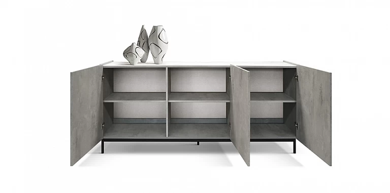 Μοντέρνος μπουφές με μεταλλικά πόδια CEMENT GRAY (1794)-ΜΠΟΥΦΕΣ