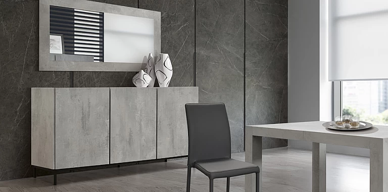 Μοντέρνος μπουφές με μεταλλικά πόδια CEMENT GRAY (1794)-ΜΠΟΥΦΕΣ