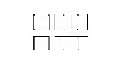 Τραπέζι τετράγωνο επεκτεινόμενο εστίασης (1817)