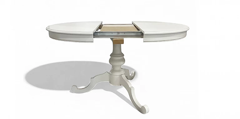 Τραπέζι τραπεζαρίας ροτόντα ανοιγόμενο λευκό (1468) ΤΡΑΠΕΖΙΑ ΤΡΑΠΕΖΑΡΙΑΣ