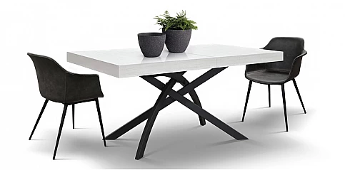 Μοντέρνο τραπέζι τραπεζαρίας χιαστί WHITE (1836)
