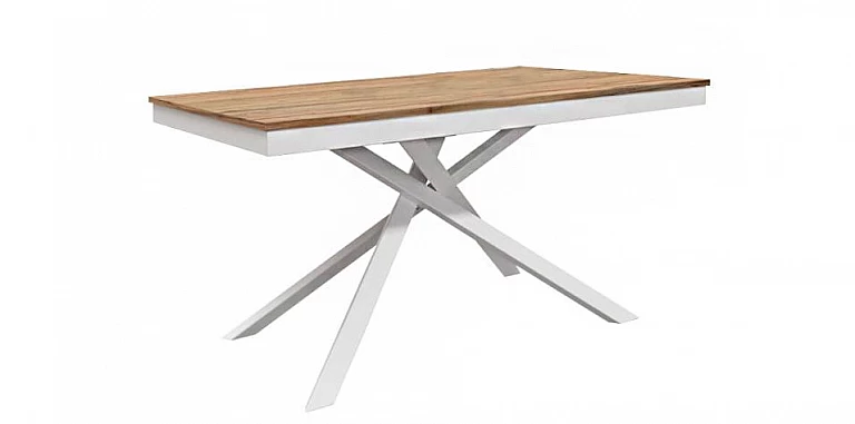 Μοντέρνο τραπέζι τραπεζαρίας επεκτεινόμενο RUSTIC λευκό (1781)-ΤΡΑΠΕΖΙΑ ΤΡΑΠΕΖΑΡΙΑΣ