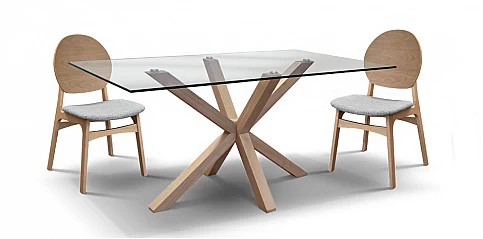 Μοντέρνο τραπέζι τραπεζαρίας με γυαλί (1754)