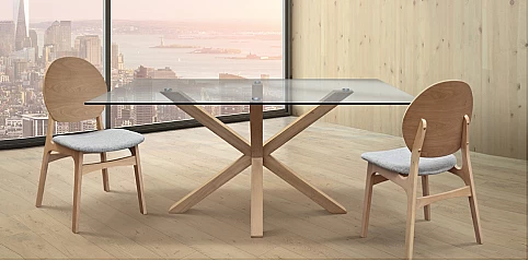 Μοντέρνο τραπέζι τραπεζαρίας με γυαλί (1754)